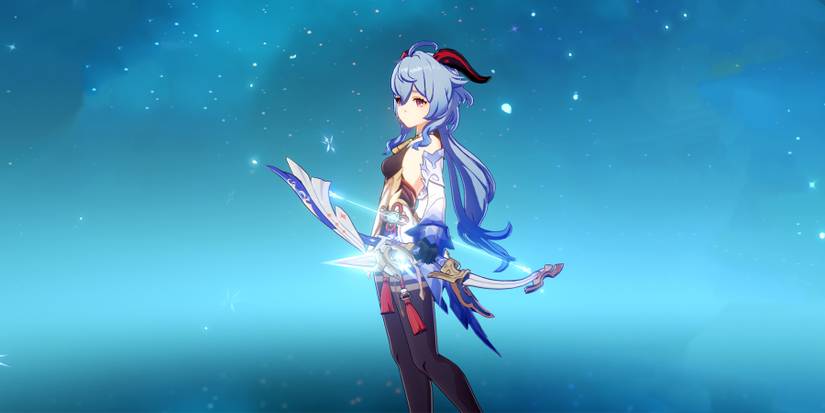 ganyu holding amos bow in genshin impact