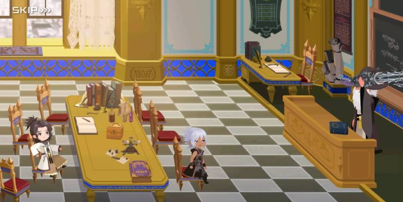 Master Odin summoning the Gazing Eye in Kingdom Hearts Dark Road