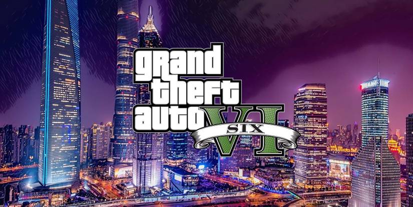grand theft auto 6 logo with city