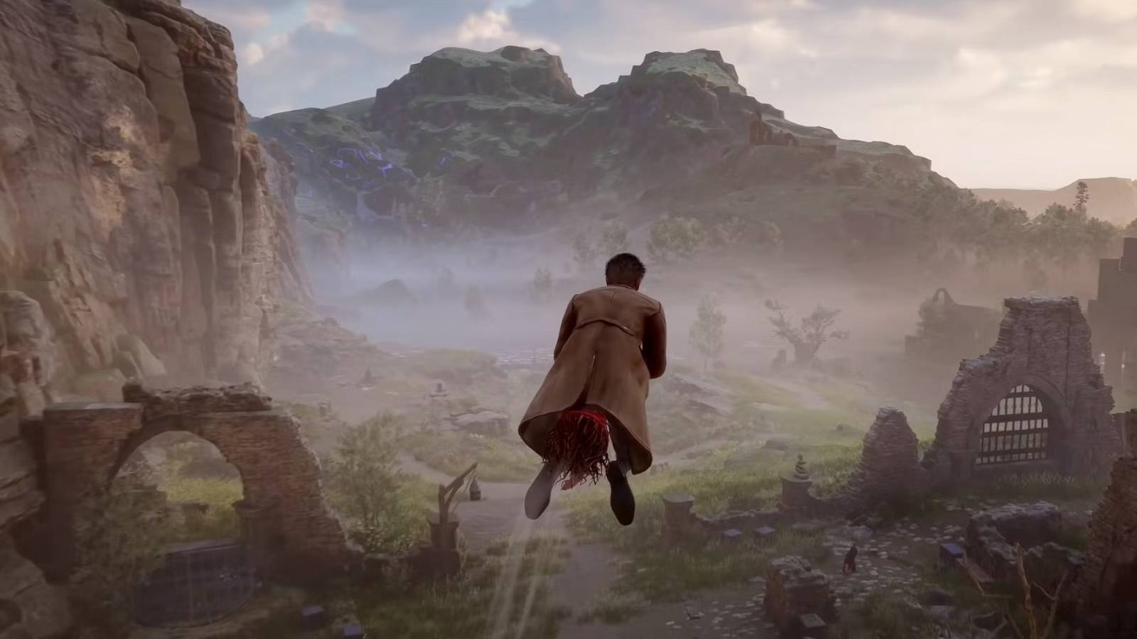 hogwarts legacy flying on broom