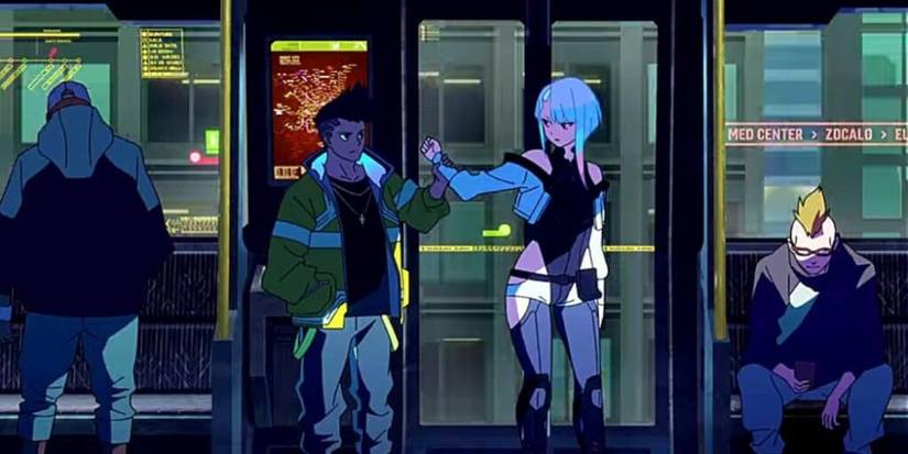 lucy and david on the train