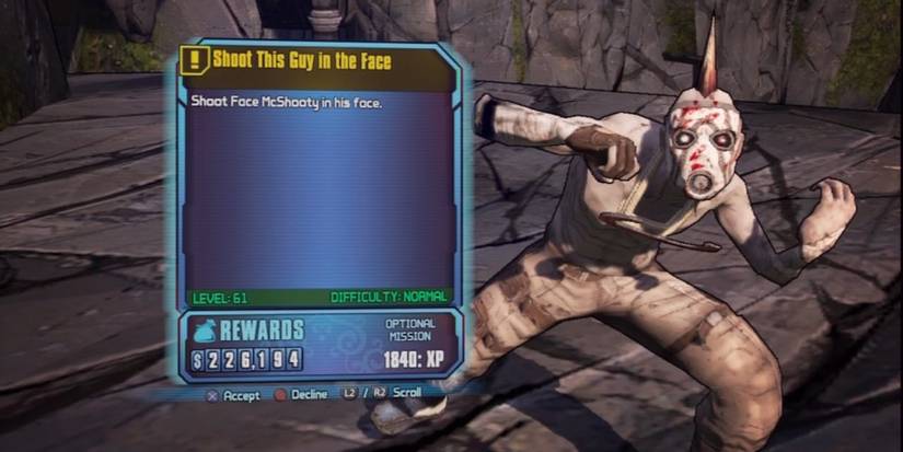 Face McShooty begging to be shot in Borderlands 2