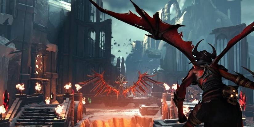 metal hellsinger players about to fight the first boss 