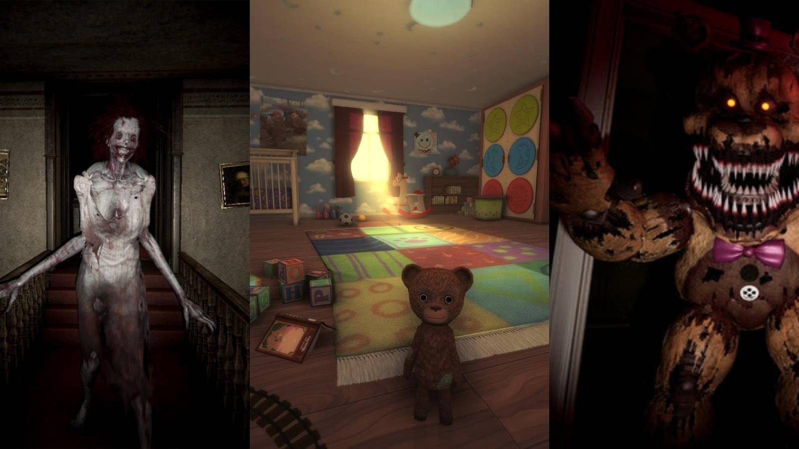 monster in Devour, bear in Among the Sleep, monster in Five Nights at Freddy's Help Wanted