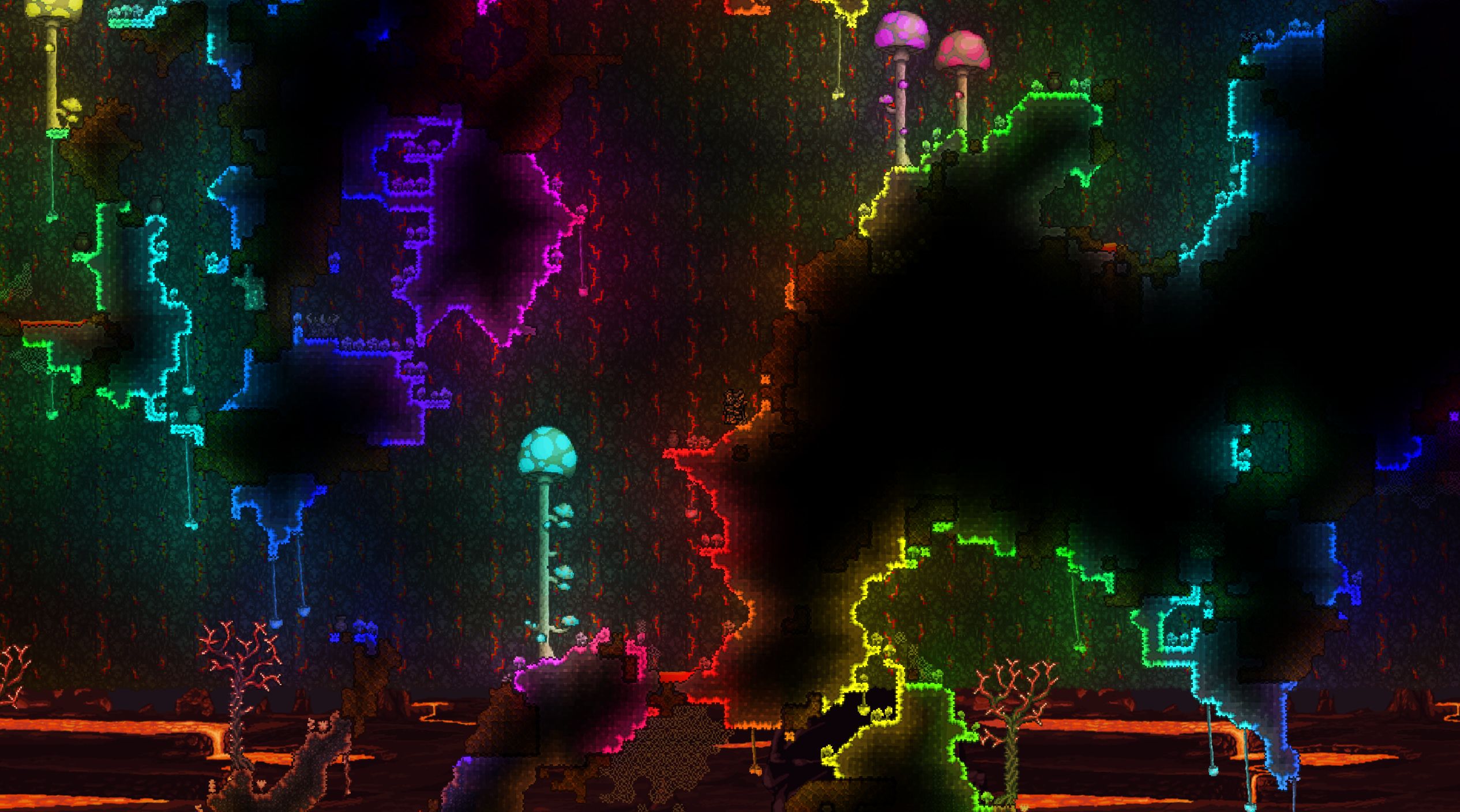 mushroom biome rainbow terraria labor of love update