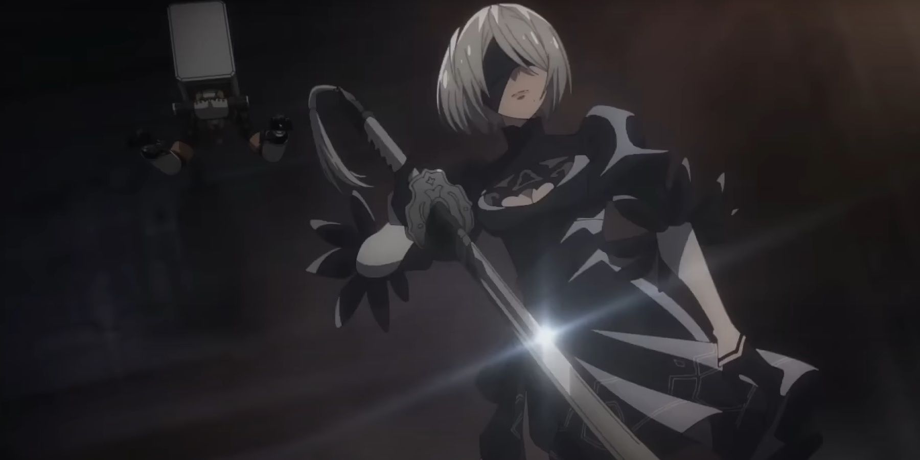 first look at 2B in the nier automata version 1.1a anime 
