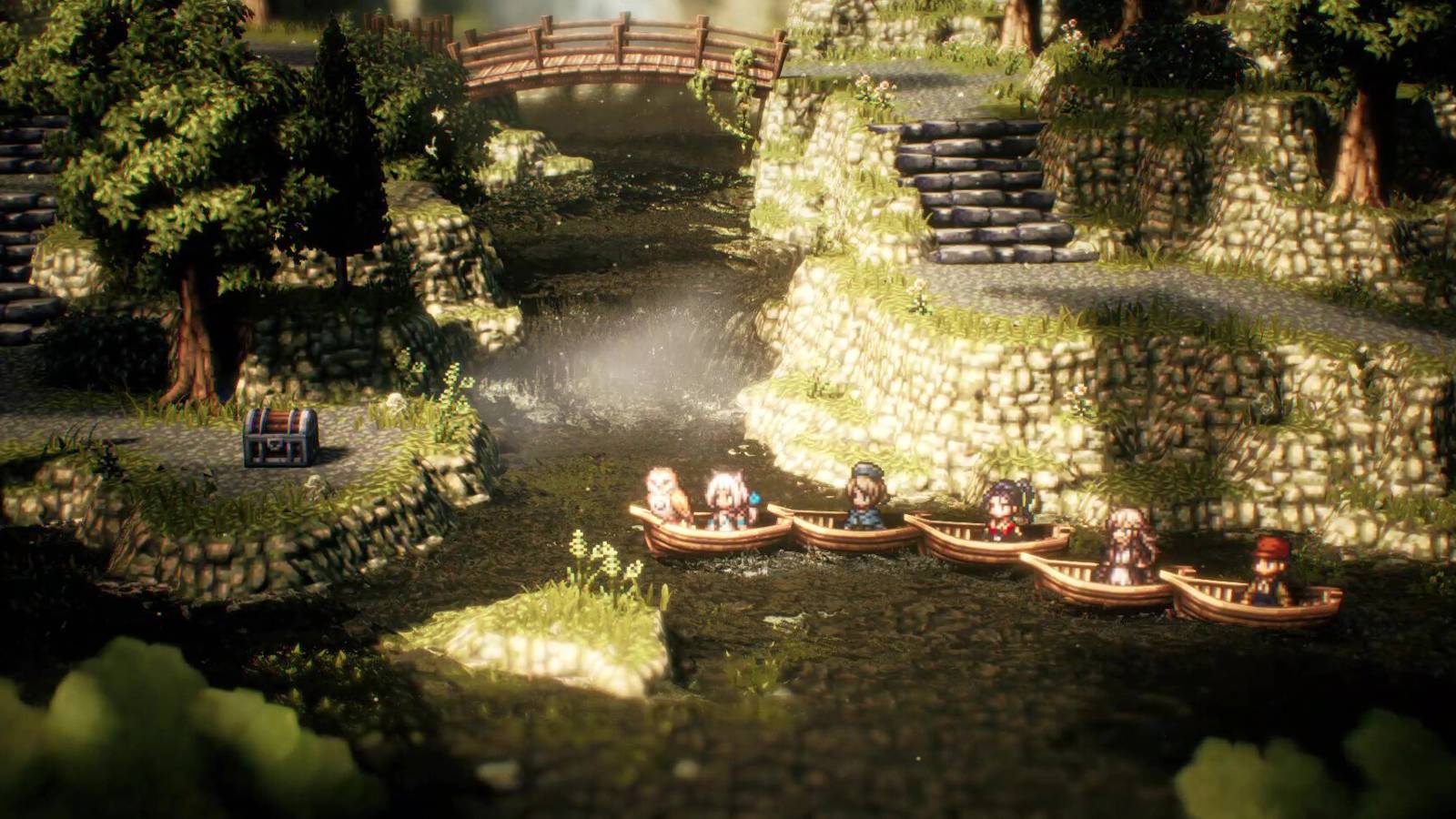 octopath traveler 2 screenshot boating