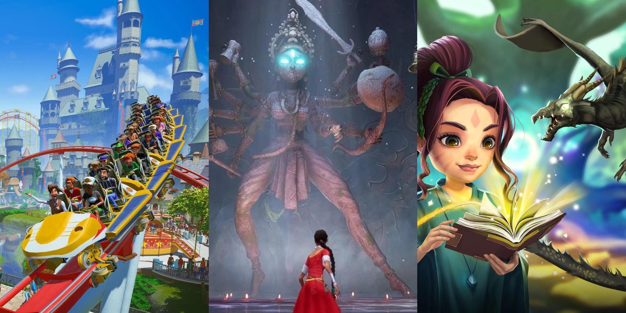 park in Planet Coaster, Raji in Raji An Ancient Epic, Izzy in Lost Words Beyond the Page
