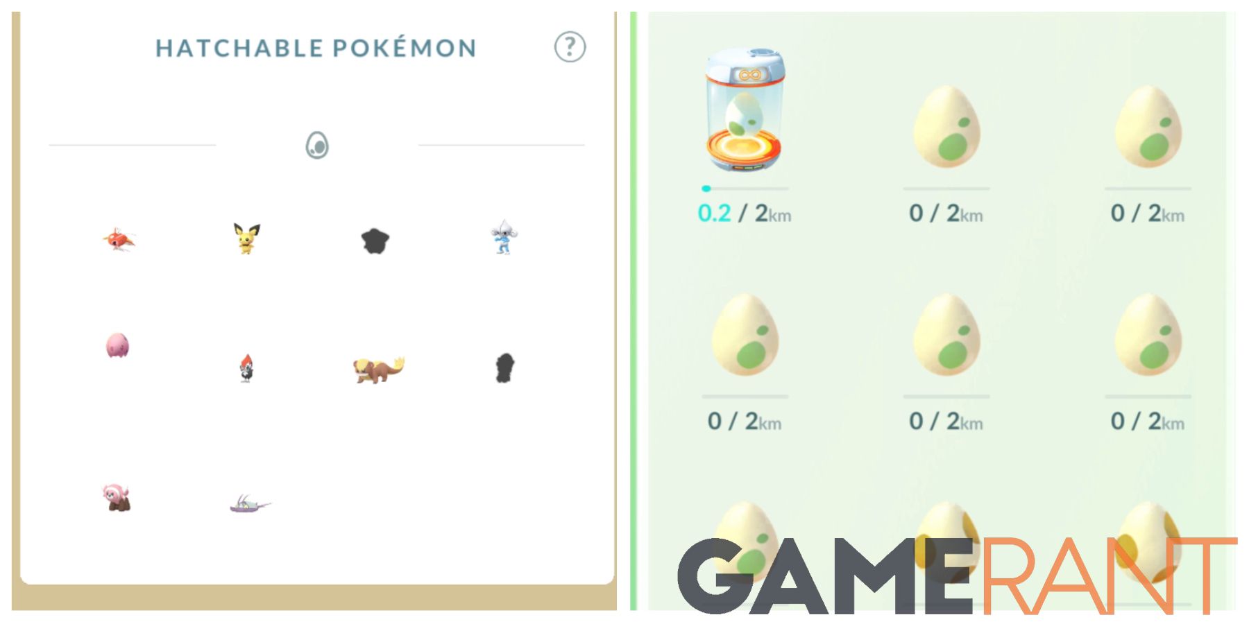 pokemon go 2km eggs