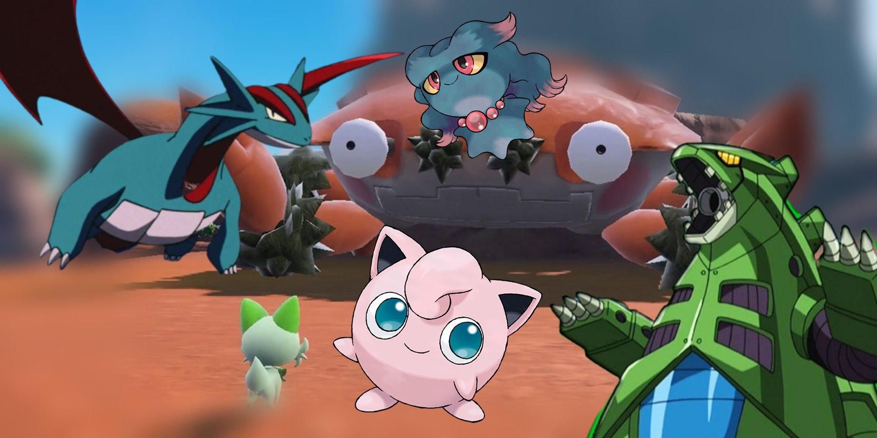 pokemon scarlet violet leaks paradox pokemon reveal trailers paldean pokedex tyranitar jigglypuff misdreavous salamence