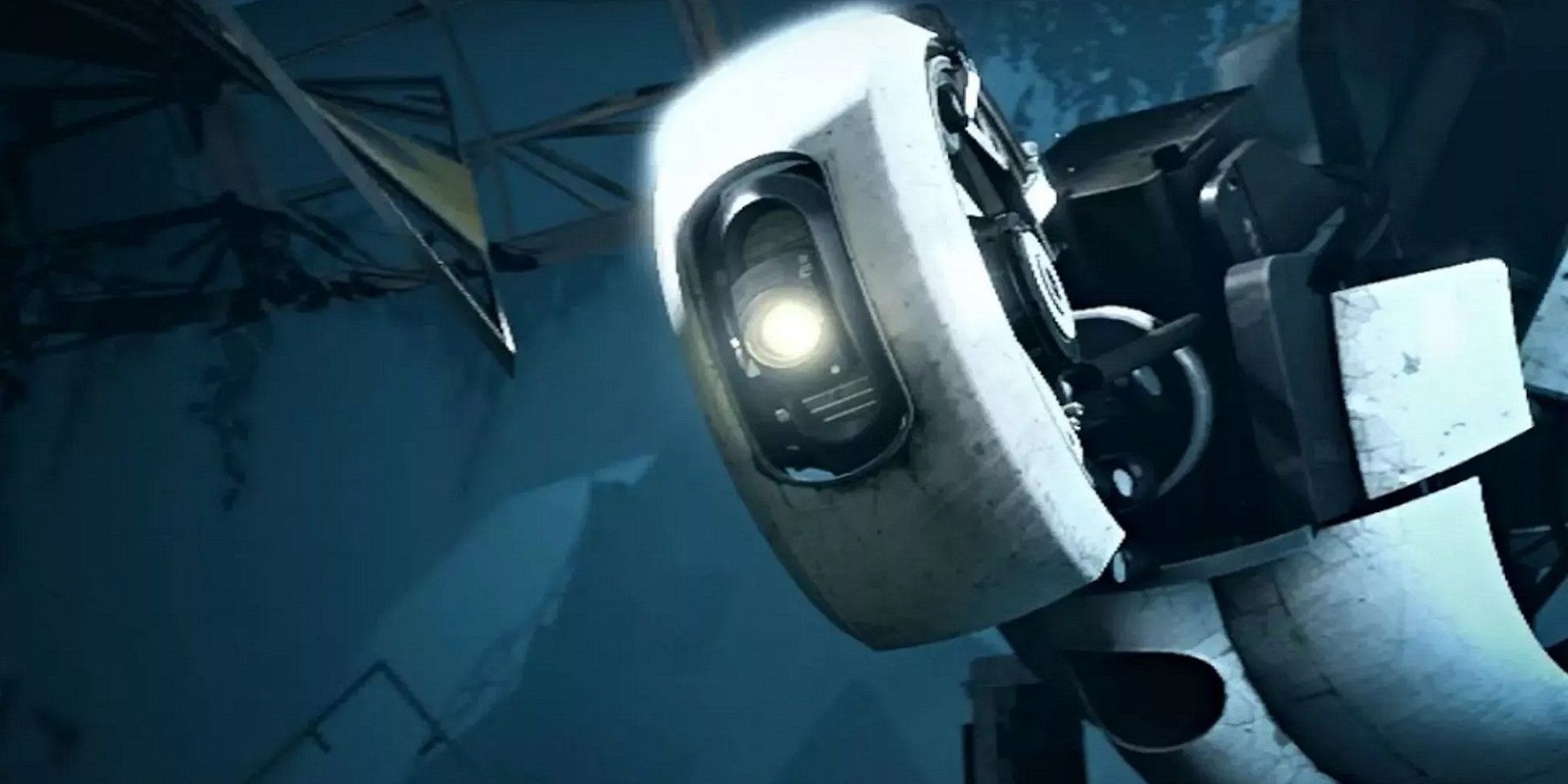 An image from Portal showing a close-up of GLaDOS.