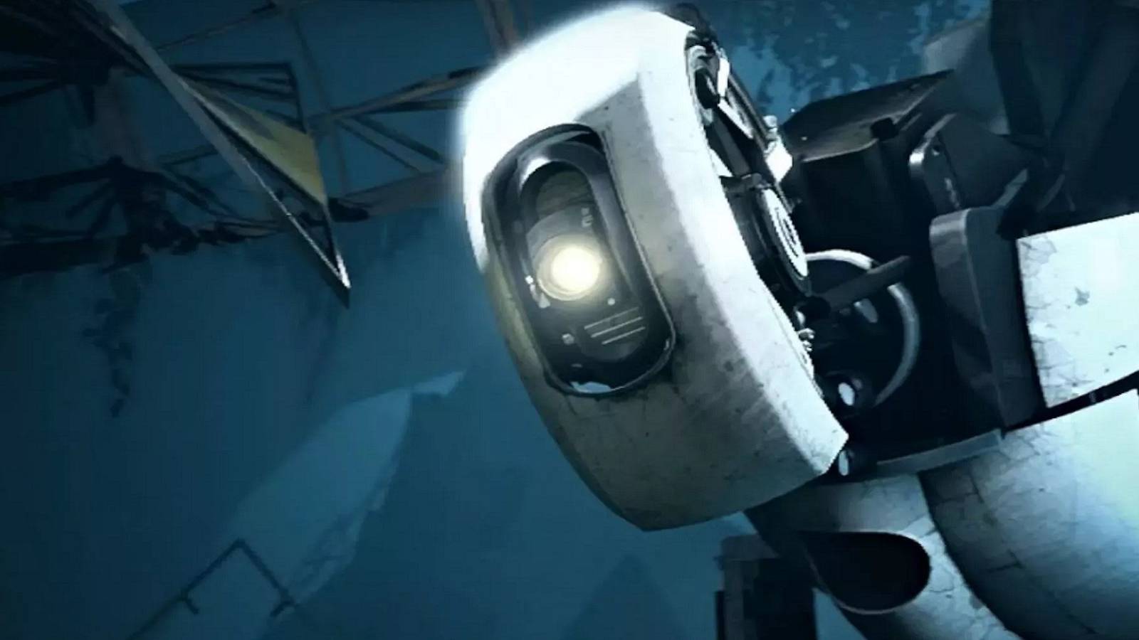 An image from Portal showing a close-up of GLaDOS.