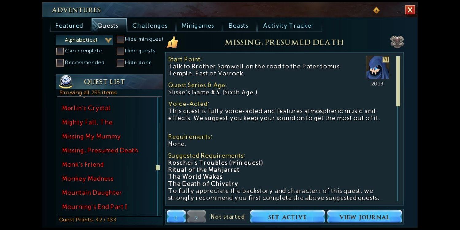 RuneScape 3 Quests Most Important To The Lore   Runescape3 Missing Presumed Death 