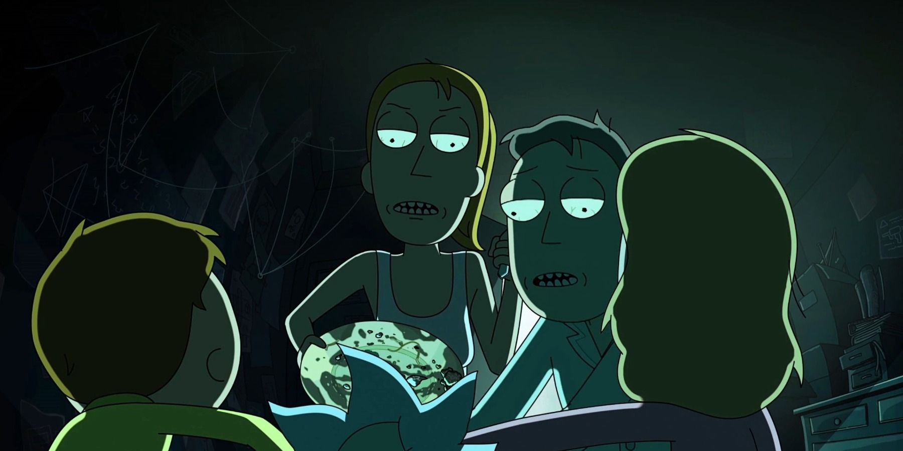 Rick and Morty scary night family torturing Rick