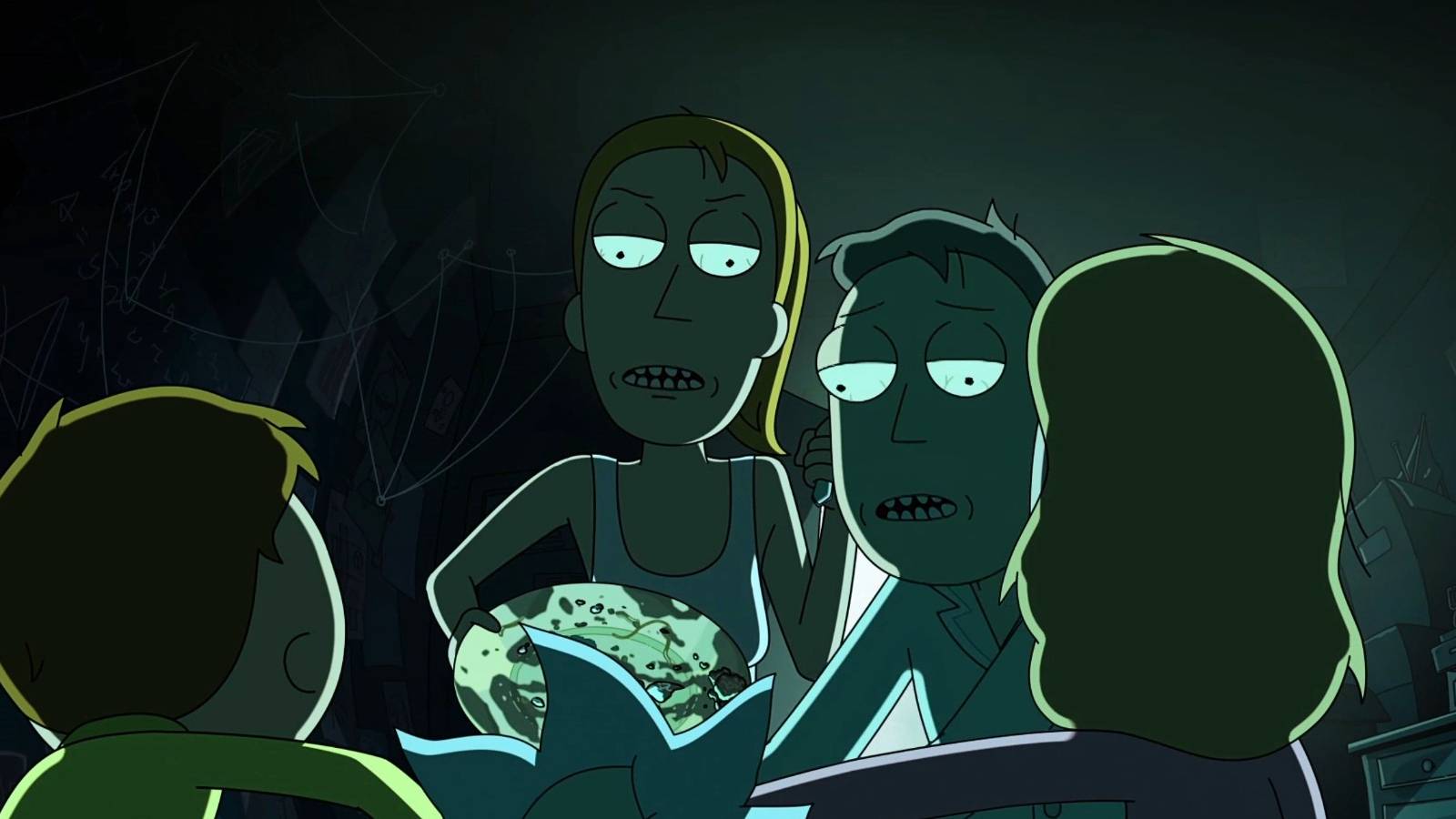Rick and Morty scary night family torturing Rick