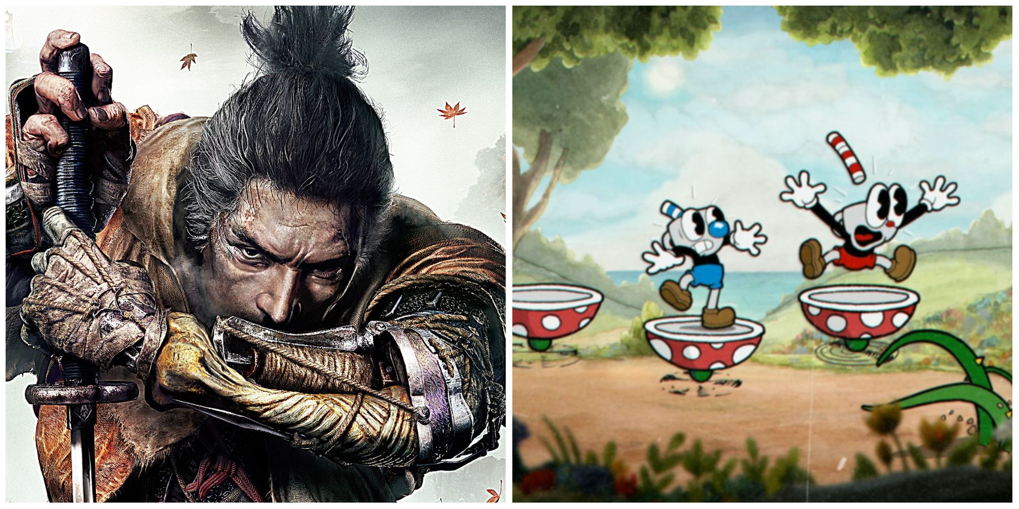 (Left) Sekiro (Right) Cuphead