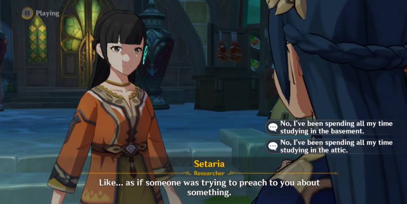 setaria studying question in genshin impact