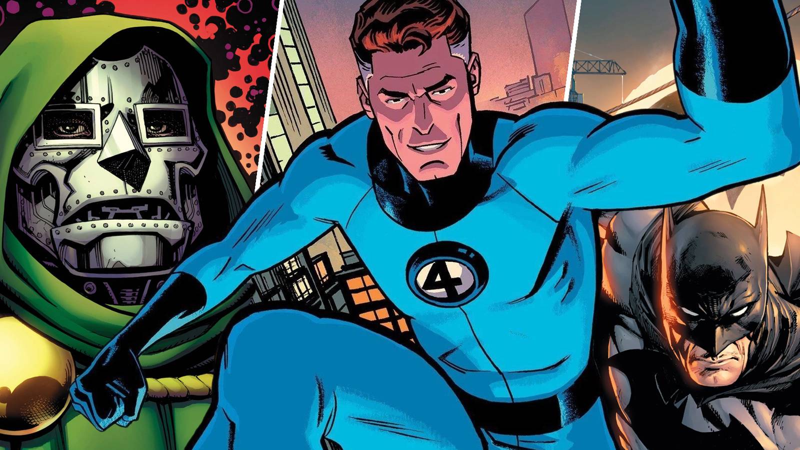 Doctor Doom, Reed Richards, and Batman