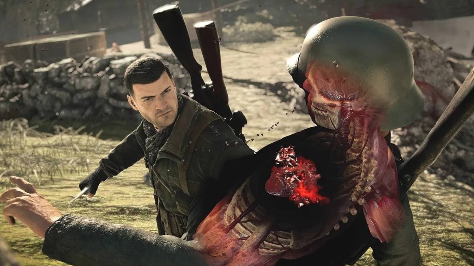 sniper elite 4 Karl using a knife kill