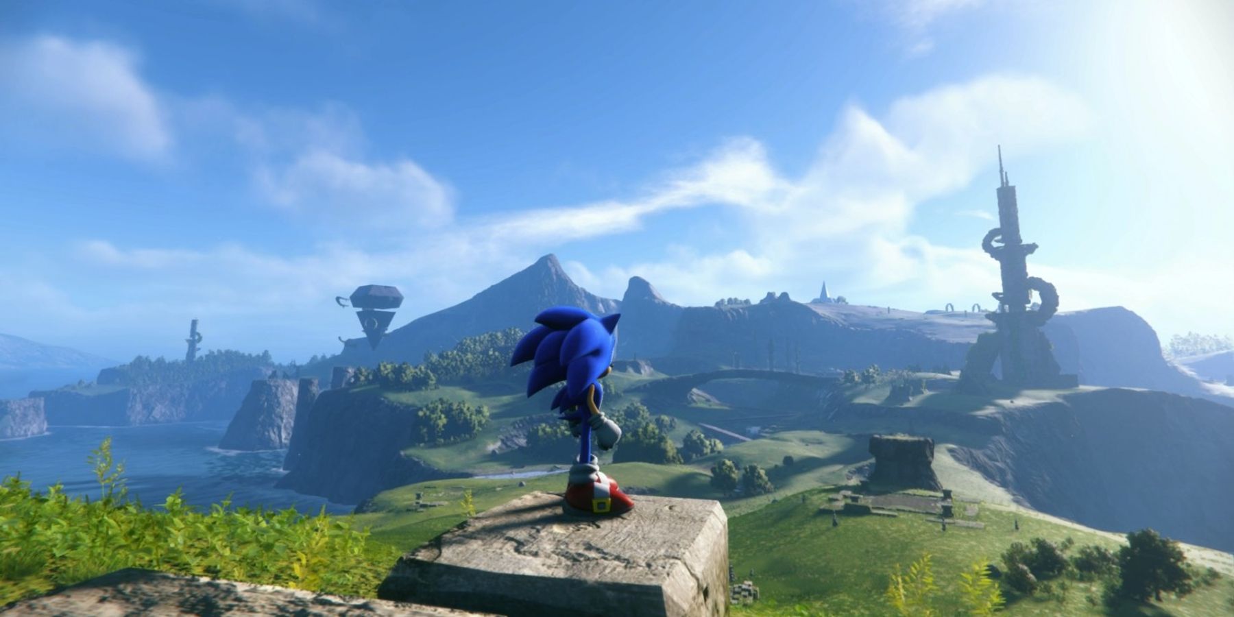 sonic looking at the open world