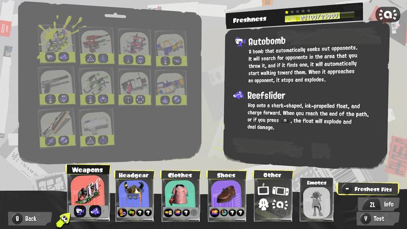 splatoon 3 weapon freshness