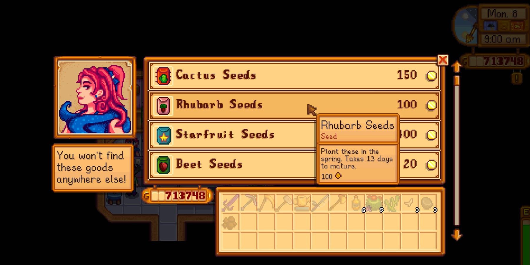 stardew valley rhubarb price