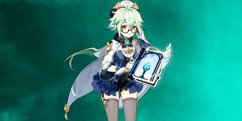 sucrose looking at sacrificial fragments in genshin impact