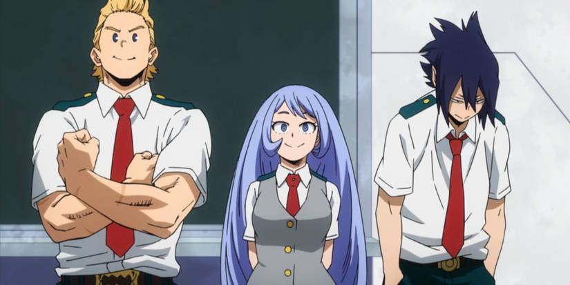 MyHeroAcademia_Togata, Hado, and Amajiki meeting Class 1-A