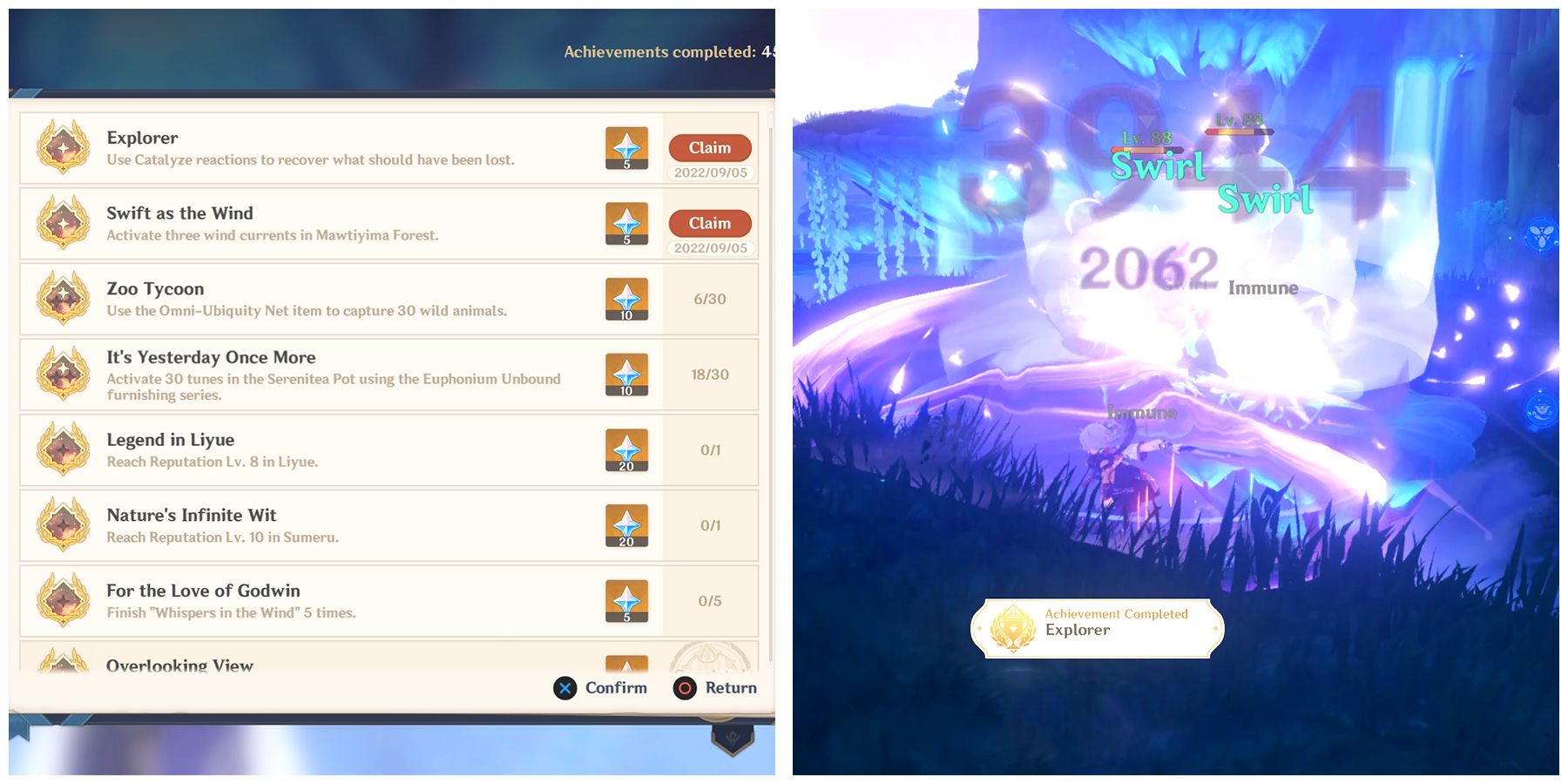 the explorer and swift as the wind achievements in genshin impact
