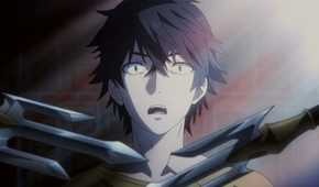 therisingoftheshieldhero-naofumilookssurprisedbehindtheguardtridents
