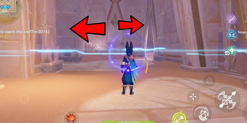 tighnari deciding which direction to take in genshin impact