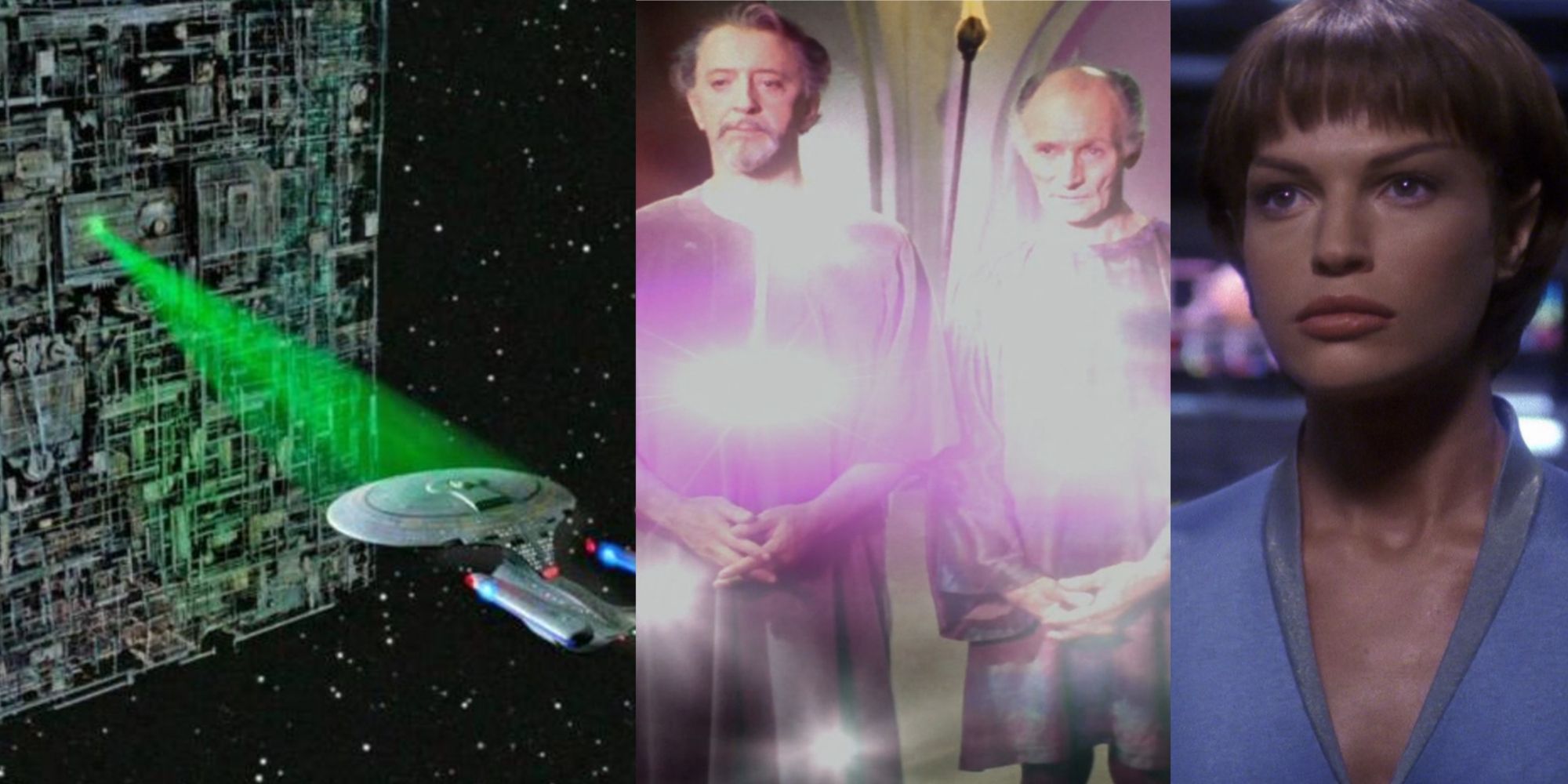 left to right: borg cube, The Organians, T'Pol
