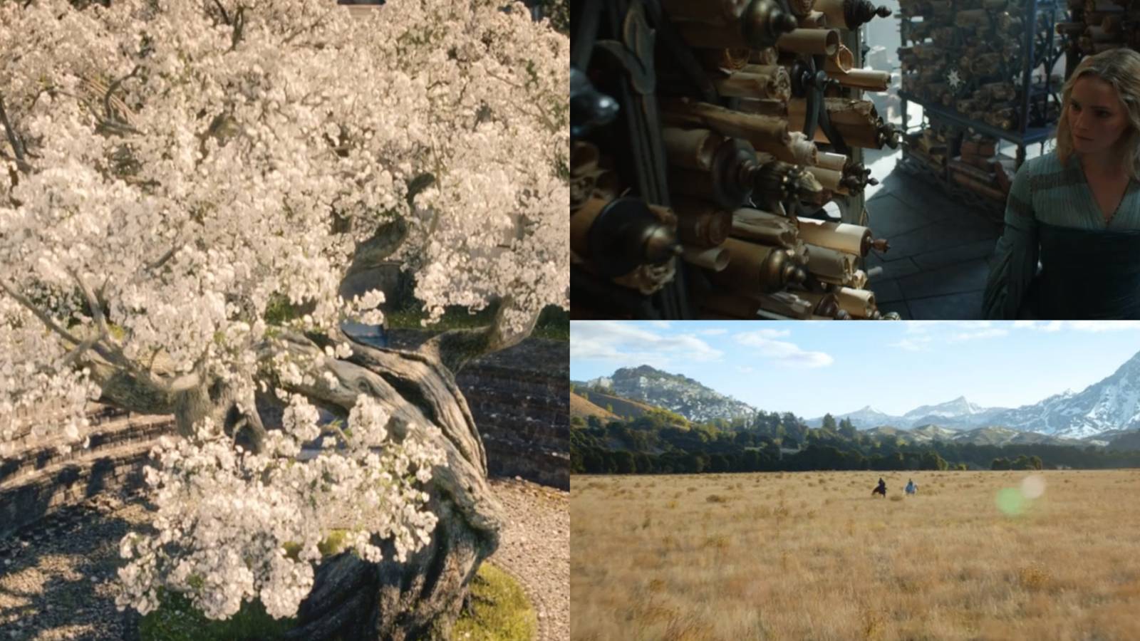 title split image easter eggs for book readers eps 3 and 4 rings of power lotr