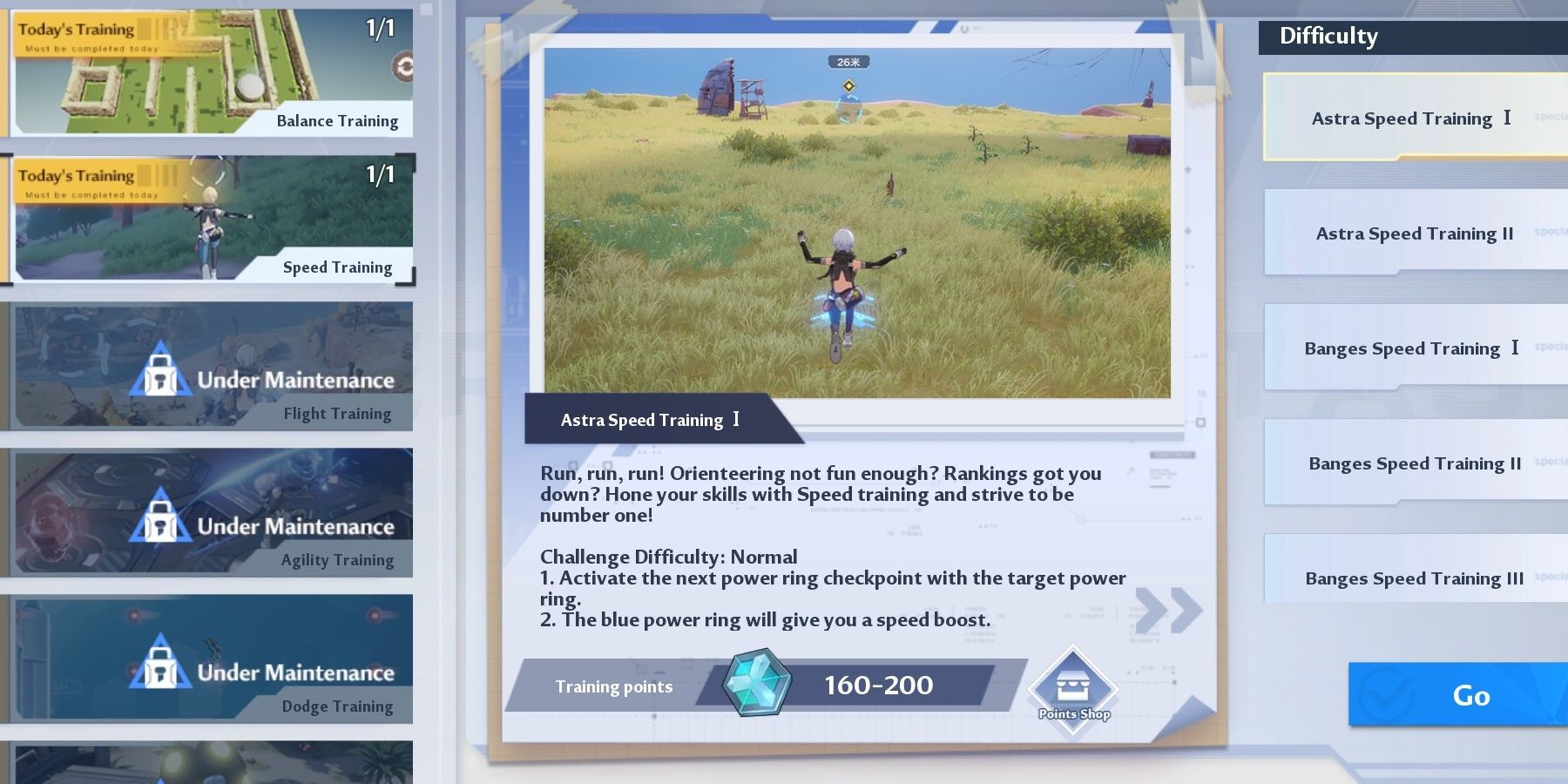 training points screen in tower of fantasy
