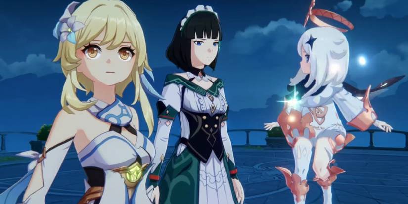 traveler and paimon in genshin impact