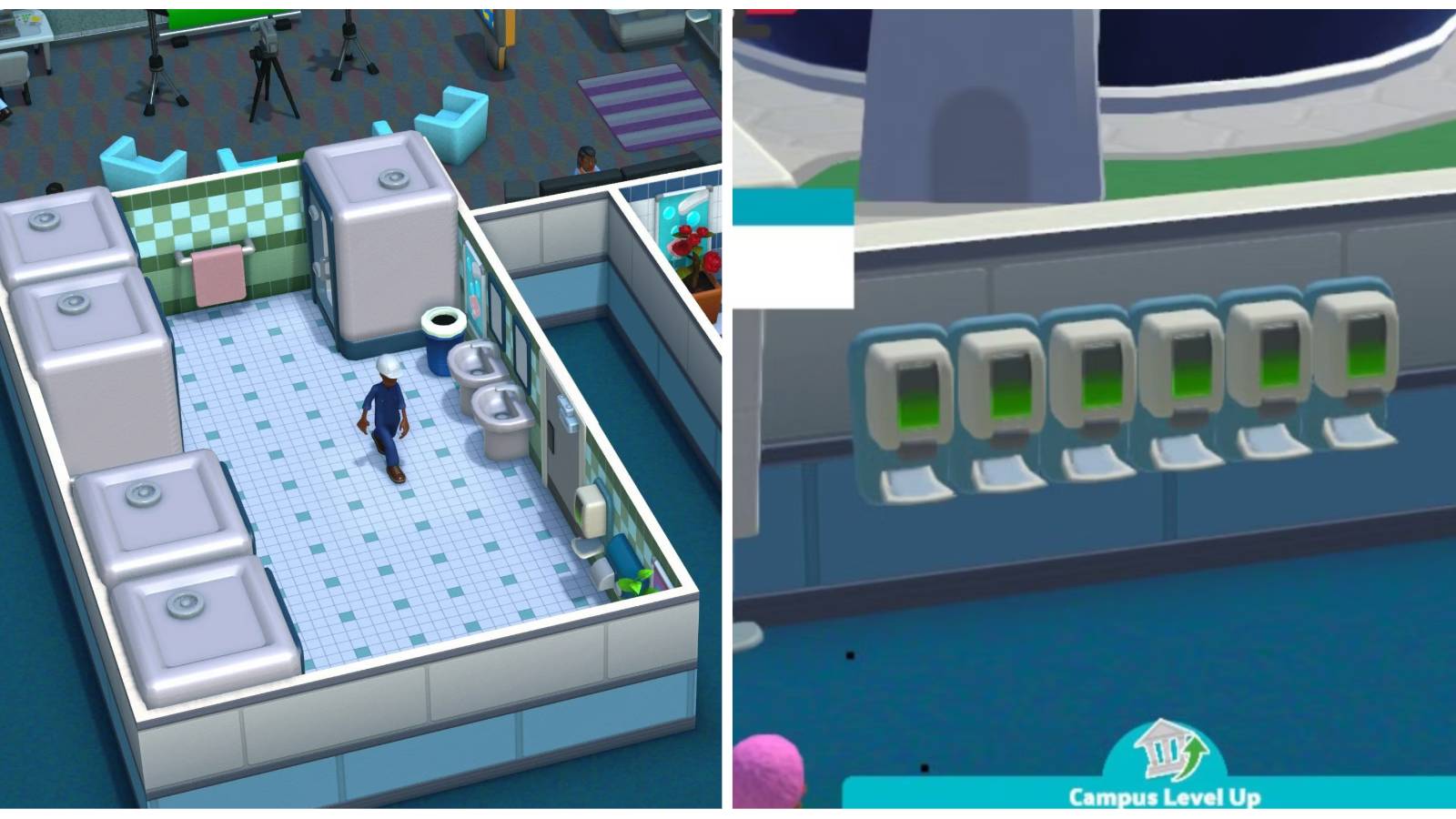 (Left) Shower Room (Right) Hand Sanitiser