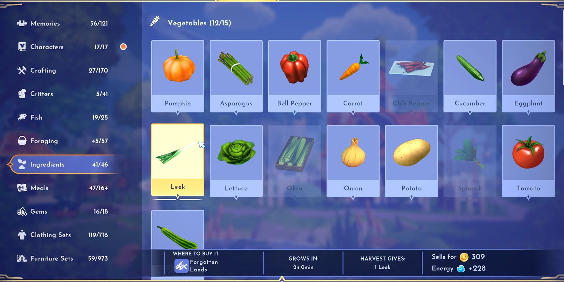 vegetable in disney dreamlight valley