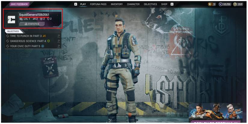 The Cycle Frontier play screen featuring a player's name highlighted