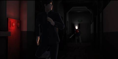 The main character Lee hui-min being persued by one of the school janitors in white day a labyrinth named school