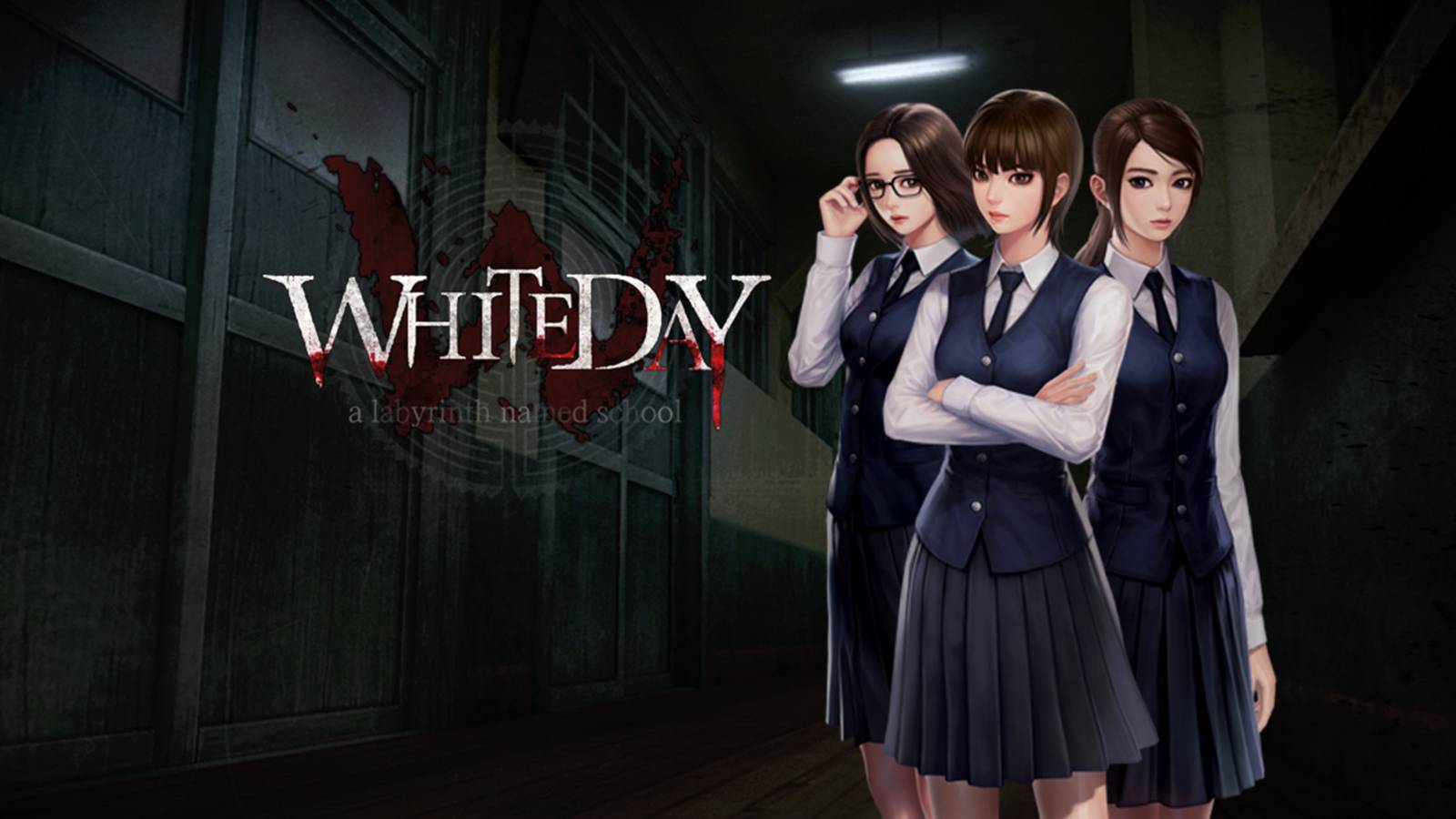 The title screen of the game with the three main girls, Ji-Hyeon, Sung-Ah and So-Young