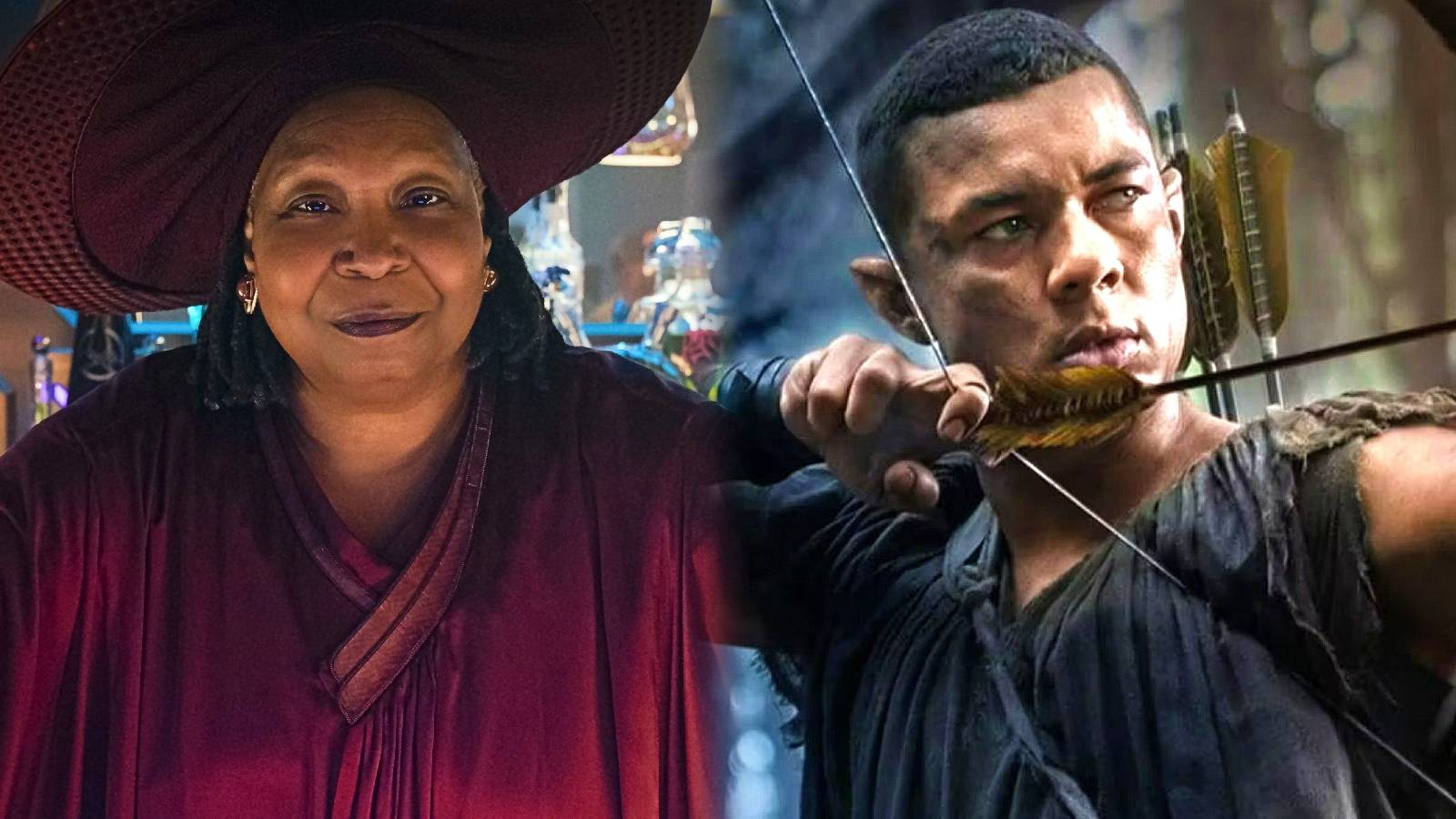 Lord of the Rings Rings of Power Whoopi Goldberg Arondir Ismael Cruz Córdova