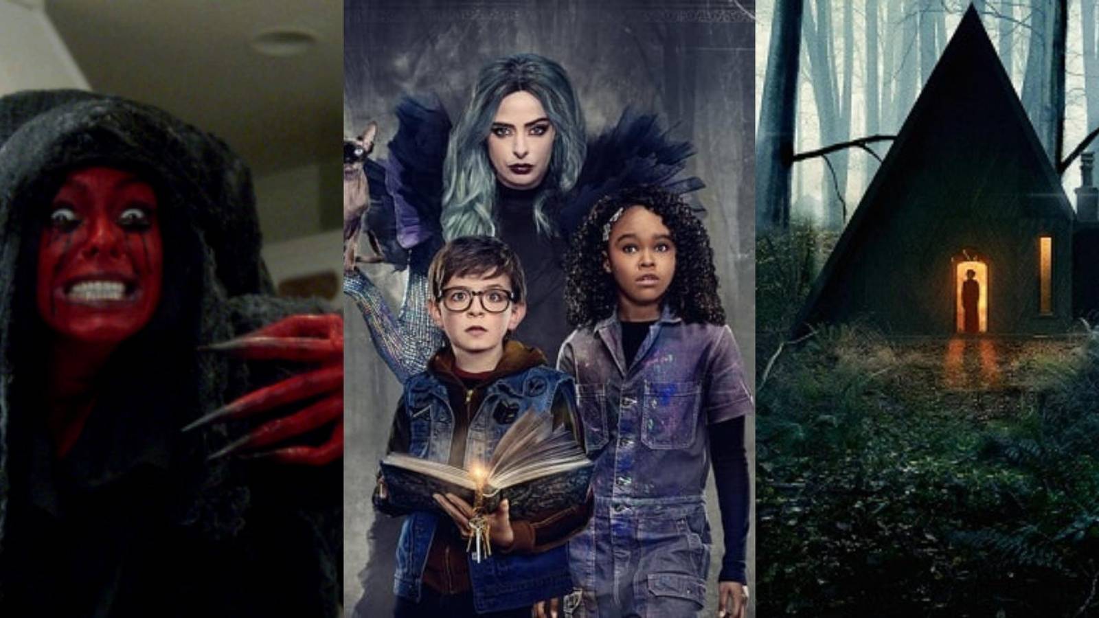 witch in Tales of Halloween, Witch, Alex, and Yazmin in Nightbooks, witch's house in Gretel & Hansel