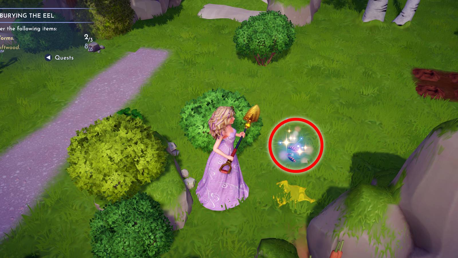 worms location in disney dreamlight valley