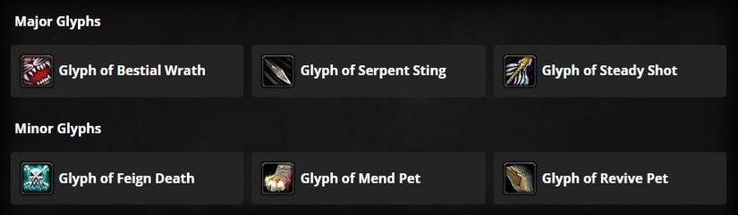 wrath hunter bm glyphs