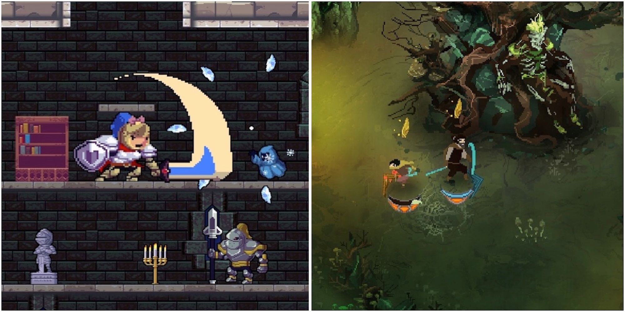 Fighting enemies in Rogue Legacy and Children Of Morta