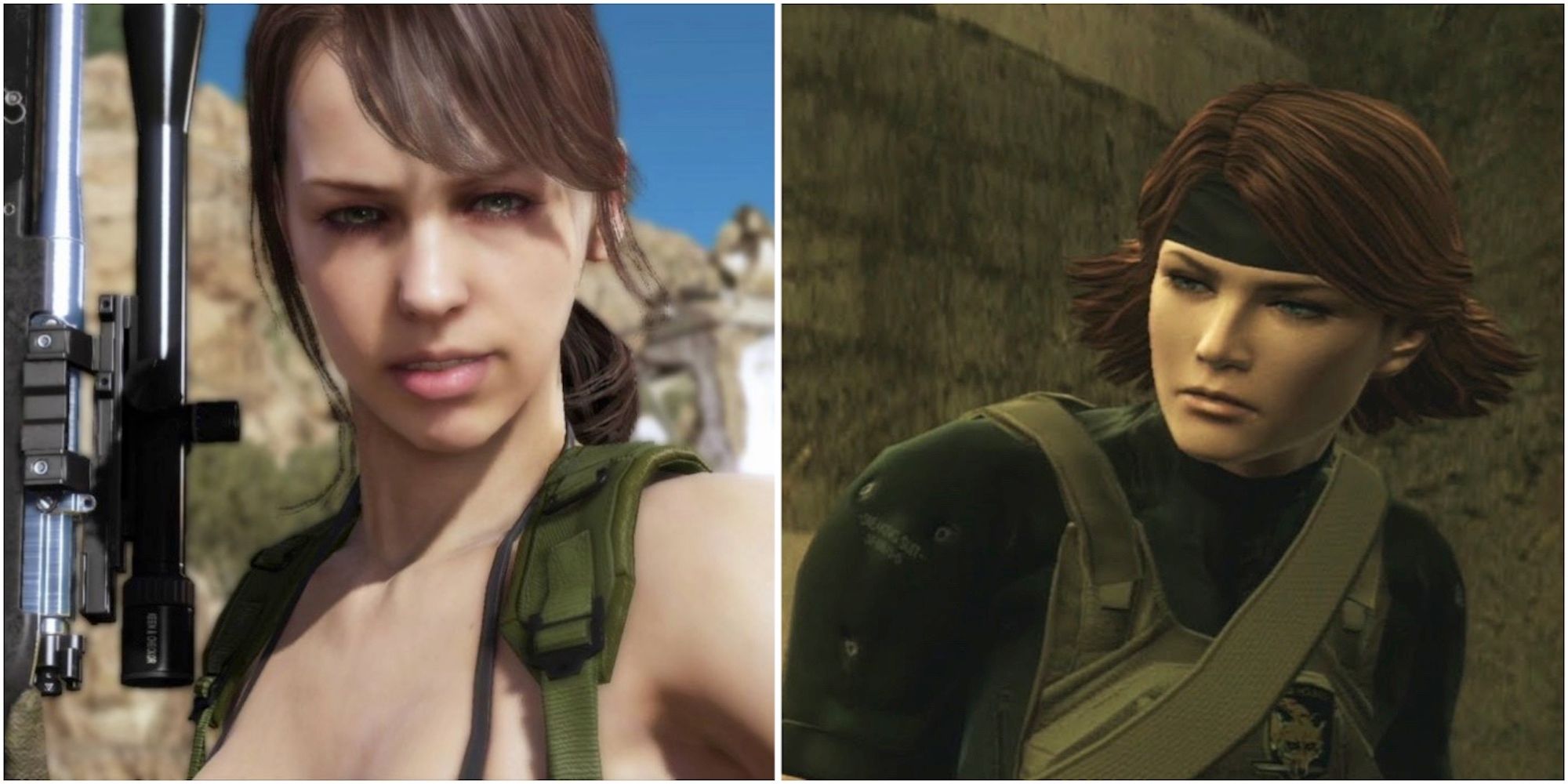 Quiet from Metal Gear Solid 5 and Meryl Silverburgh from Metal Gear Solid 4