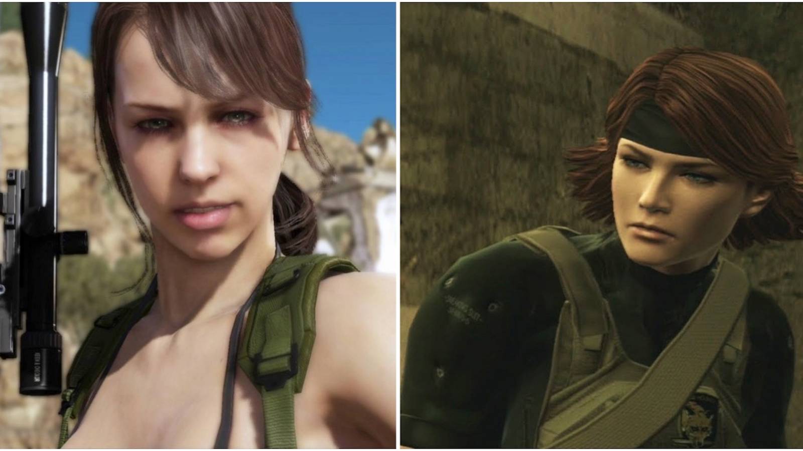 Quiet from Metal Gear Solid 5 and Meryl Silverburgh from Metal Gear Solid 4
