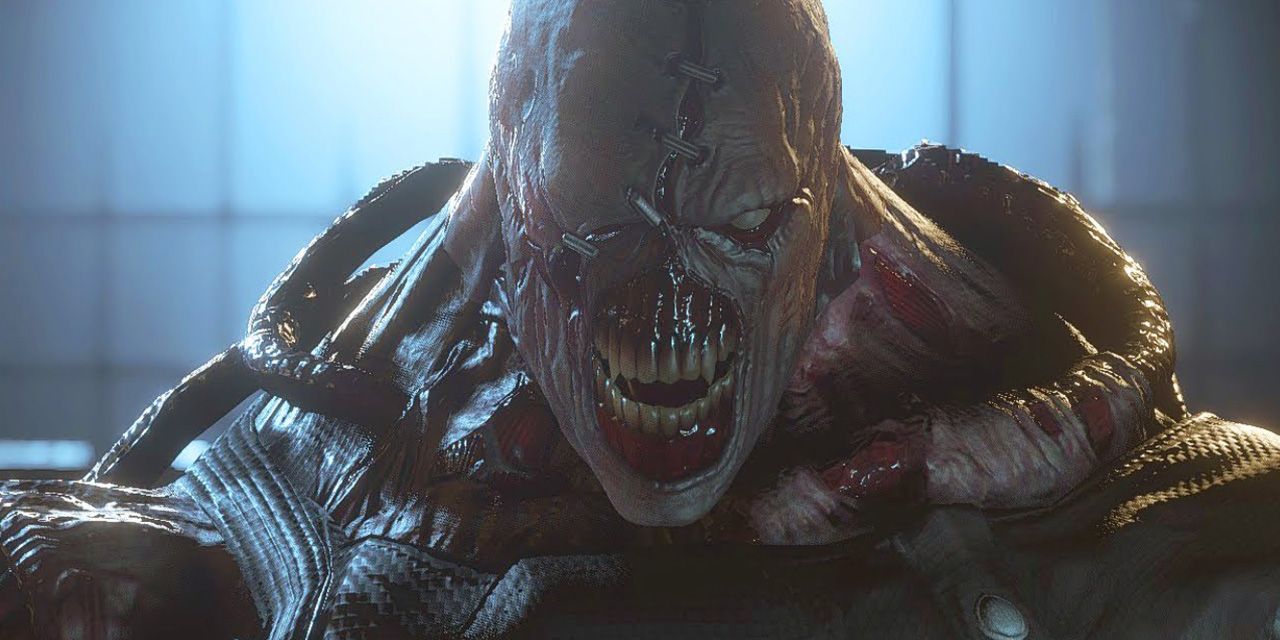 close up of Nemesis in Resident Evil 3