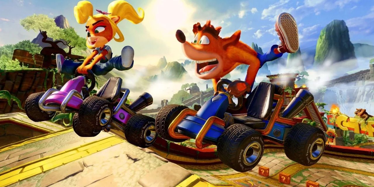 Crash Team Racing Nitro-Fueled Crash & Coco Mid-Jump