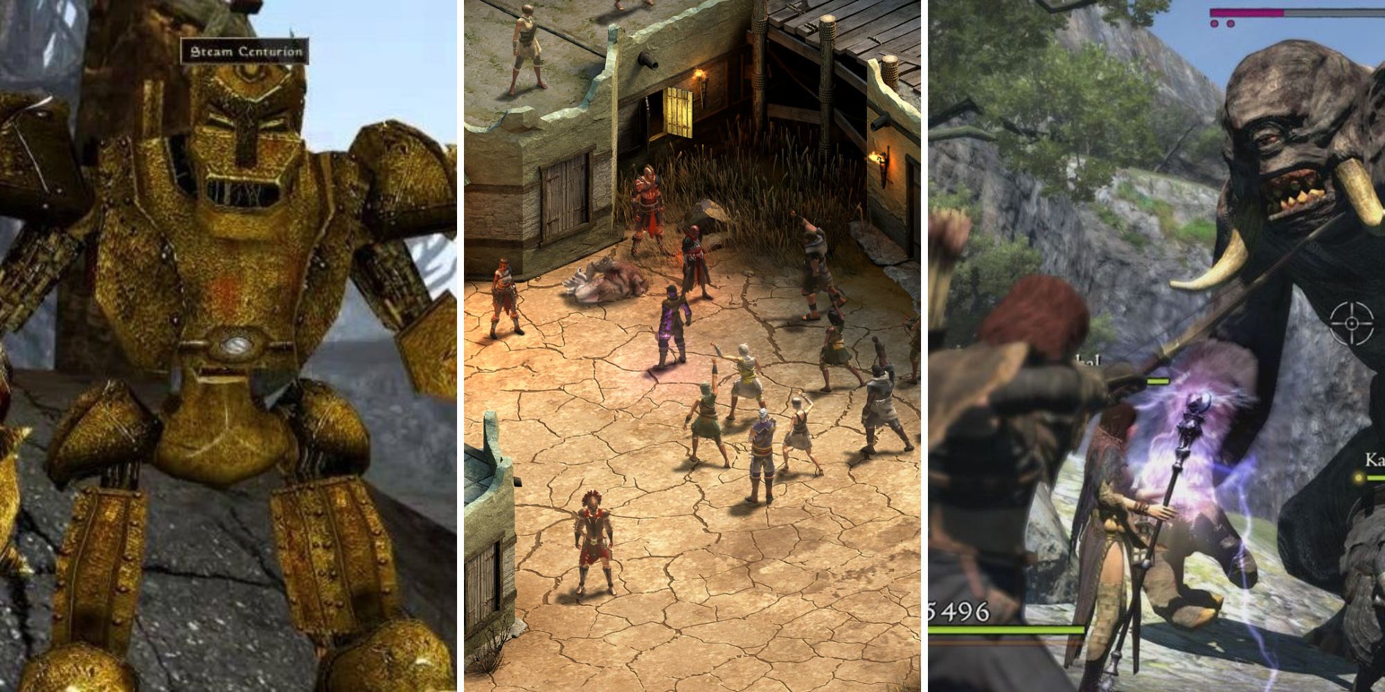 A grid of images showing the games Elder Scrolls 3: Morrowind, Tyranny, and Dragon's Dogma: Dark Arisen that all have overpowered magic systems